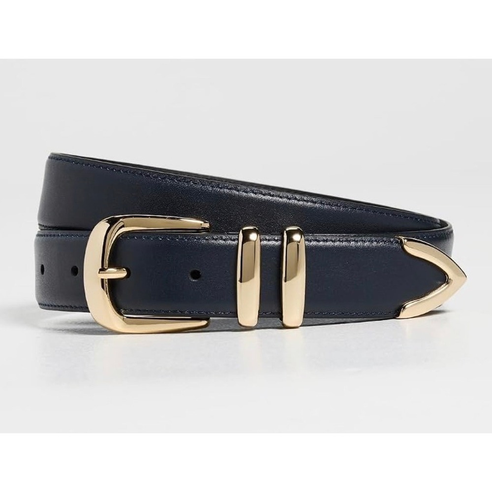 Favorite Daughter The Jordan Belt Navy Gold Leather XL FD3000002 New